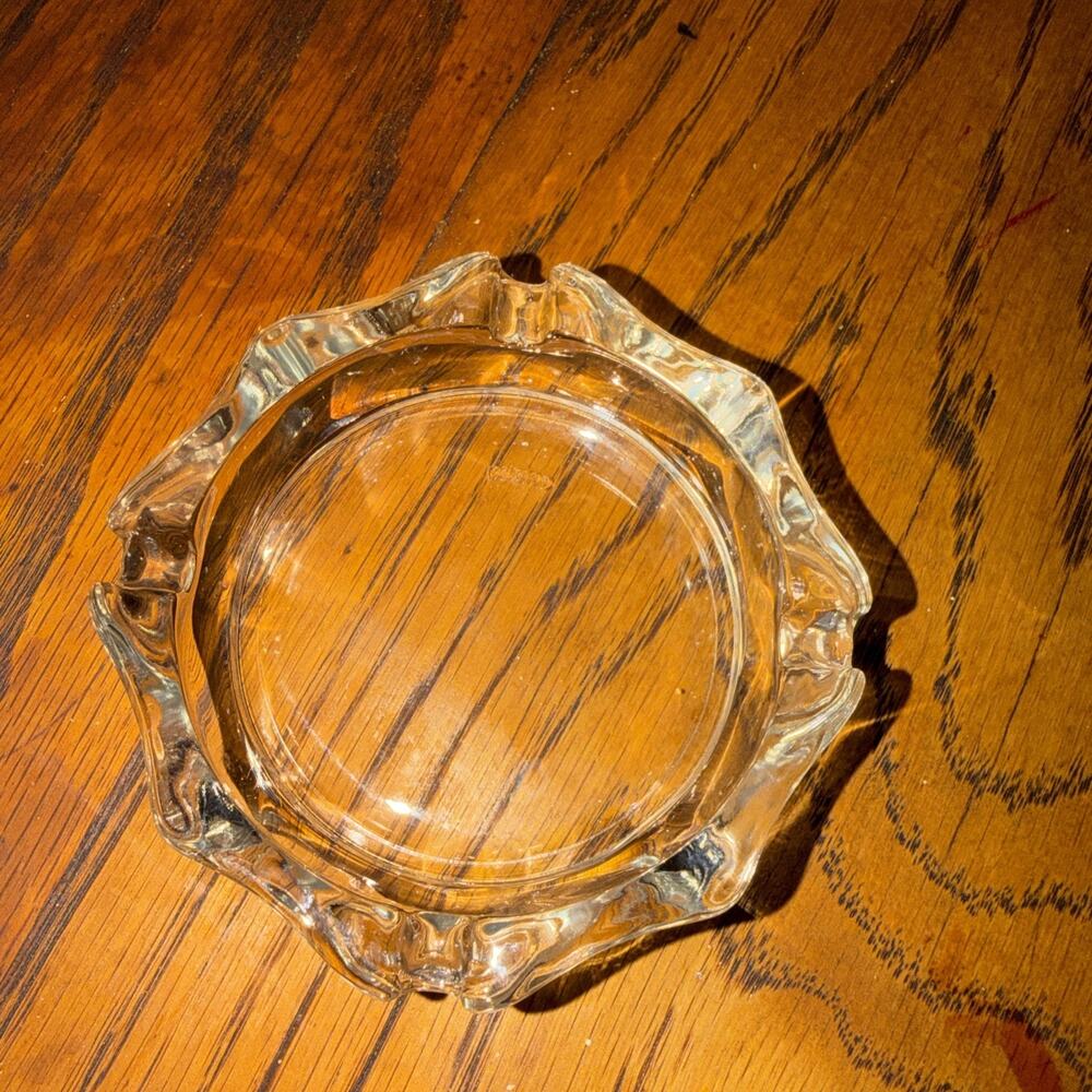 Vintage Heavy Glass Ashtray